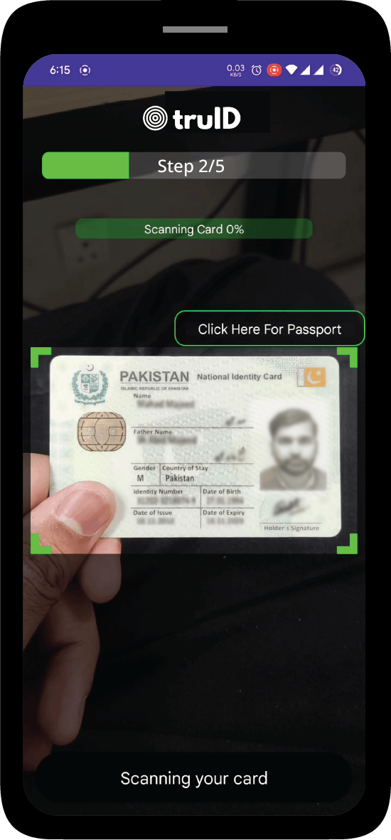 step 2: scan your cnic