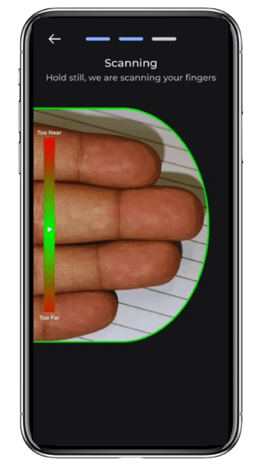 Touchless fingerprint biometric capture.